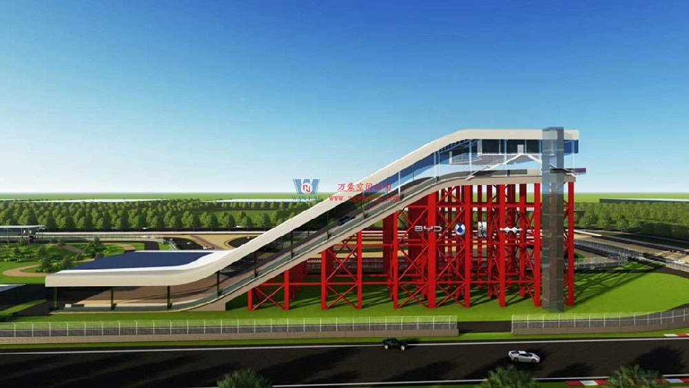 比亞迪賽車場驚現“風之翼”！又一座PTFE膜結構干拔沙坡頂棚拔地而起